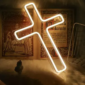 USB Neon Lamp, Cross Shape Decorative Lamp, Holiday Party Bar Atmosphere Lamp, Bedroom Decorative Lamp, 5v USB Adjustable Switch, Gift Box Packaging