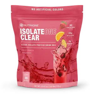 IsolateOne Clear NutraOne Clear Whey Protein Powder Drink Mix, Naturally Flavored, Clear Protein Drink, 20g of Protein, Zero Sugar Healthcare Dietary