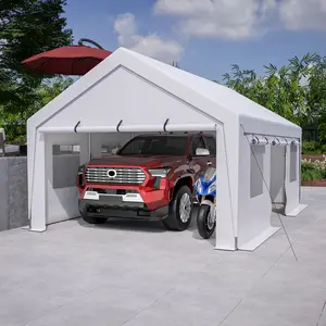 Carport Canopy 13x20 FT Heavy Duty Boat Car Canopy with Removable Sidewalls and Roll-up Ventilated Windows for Pickup, Boat, and Equipment Outdoor Gazebo Party Tent