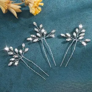 3Pack Crystal Bride Wedding Hair Pins Rhinestone Bridal Hair Pieces Wedding Hair Accessories for Women and Girls (Silver) - Home Improvement.