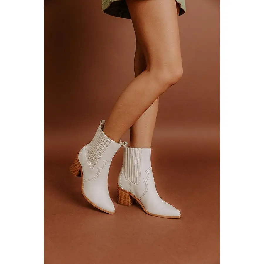 The Oaklynn Faux Leather Boot in Ivory