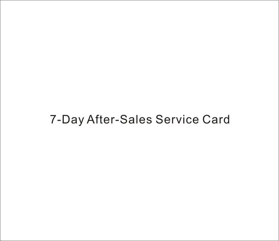 7-Day After-Sales Service Card