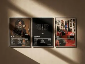 Lil Tecca Poster - Minimal Art Prints - Album Cover Wall Decor Set, Unframe, plan a, dopamine, TEC