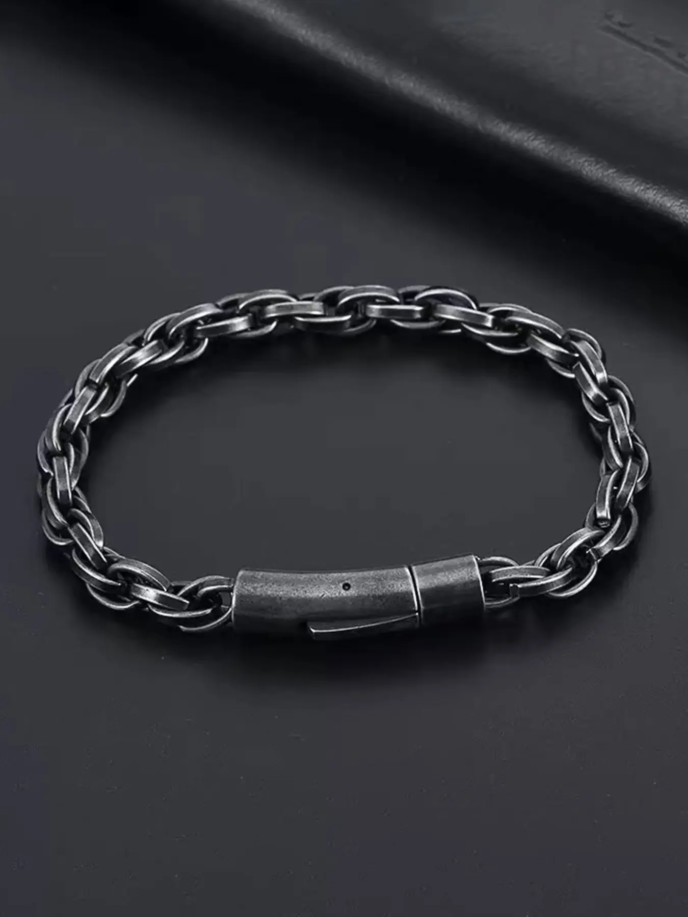 Vintage Simple Braided Metal Bracelet, Casual Stainless Steel Hand Chain, Punk Hip Hop Style, Party Accessory, Gift for All Seasons, Adjustable Minimalist Bangle