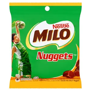 Nestle Milo Nuggets - Crunchy Chocolate Covered Nuggets 40 gr Package - Crunchy Texture with Sweet Chocolate Flavor - Ideal Snack