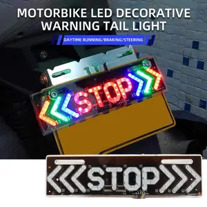 FCCEMC Motorcycle led brake light STOP LED tail light Flashing Parking Warning light Strobe arrow Turn Signal Daytime Running Light