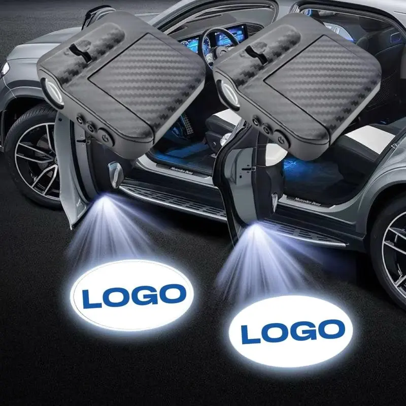 Car Door Light Projector - Custom Logo Courtesy Welcome Light | LED Ambient Lighting for Cars | Interior Led Vehicle | Car Interior Lighting | Waterproof Anti-Slip Step Lights | Universal Fit for Tesla BMW Toyota | Cool Car Accessories
