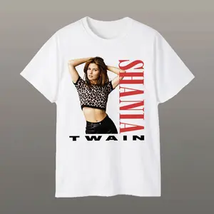 Shania Twain Leopard Print 90s Vintage Graphic T-Shirt – Retro Country Concert Tee