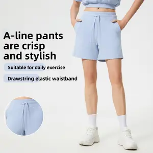 Summer loose breathable fitness running pants women's casual commuting soft skin-friendly yoga shorts