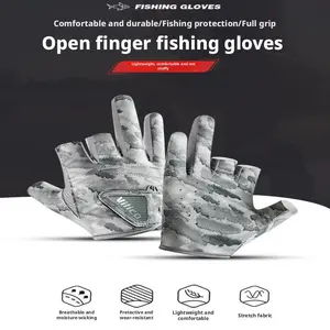 ummer Thin Breathable 3 Finger Fishing Gloves Anti Slip Sun Protection For Lure Fishing Outdoor