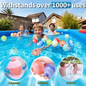 Peteme 6/12Pcs Reusable Water Bomb Balloons, Pool Beach Toys for Kids ages 3-12, Summer Toy Water Toy for and Girls, Outdoor Activities Water Games Toys Self Sealing Water Splash Ball for Fun