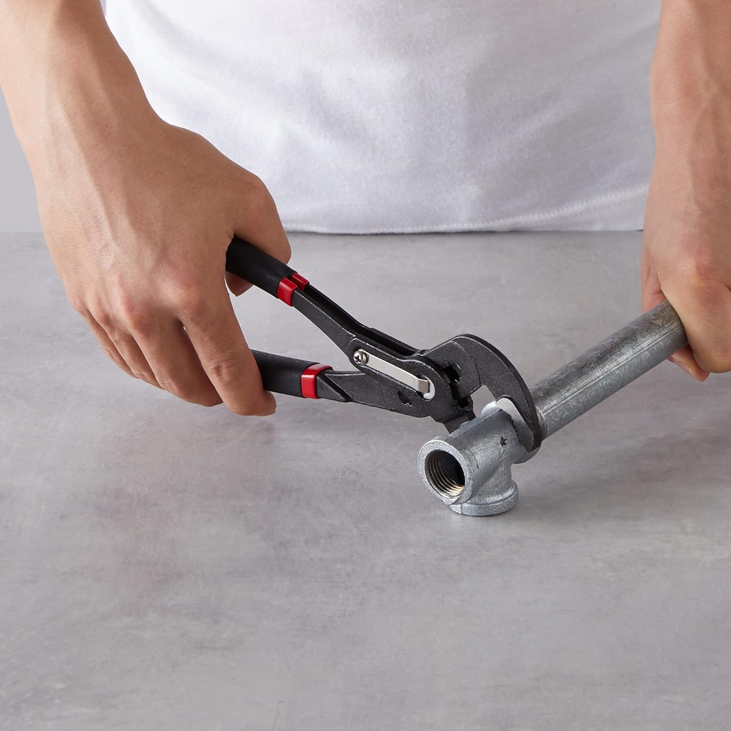 Basics 3-Piece Quick Release Groove Joint Pliers Set, Drop Forged Chrome Vanadium Steel, Includes 7-inch,10-inch, and 12-inch, Black