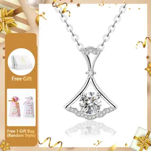 Moissanite 1ct Dancing Fancy Skirt Pendant Necklace Birthday Anniversary Gifts mothersdaygift