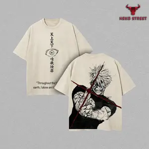 Gojo Satoru Vintage T-Shirt, Jujutsu Kaisen Oversized Anime Graphic Tee, Acid Washed Streetwear Top, Unisex Casual Shirt, Gift For Anime Lovers