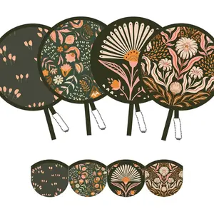 4 Pack Olive Boho Foldable Hand Fans - Pocket-Sized Cooling Fans for Daily Use, Hot Flashes, Menopause , Travel & Outdoor (Olive Drab)