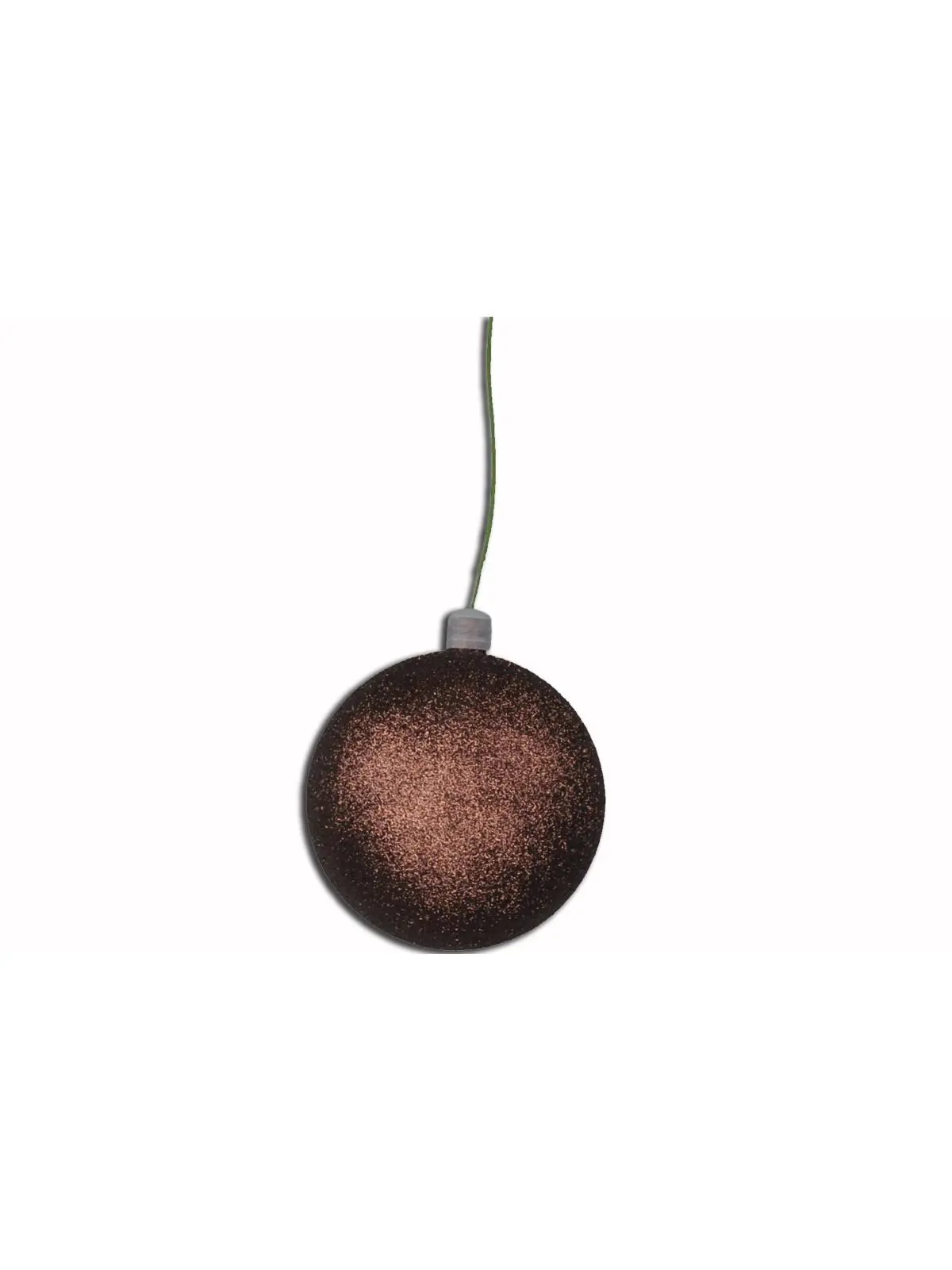 212 MAIN Brown Glitter 3-in Hanging Ball Decoration, Pack of 12, Wire-Attached Home Decor Ornament for Christmas Tree