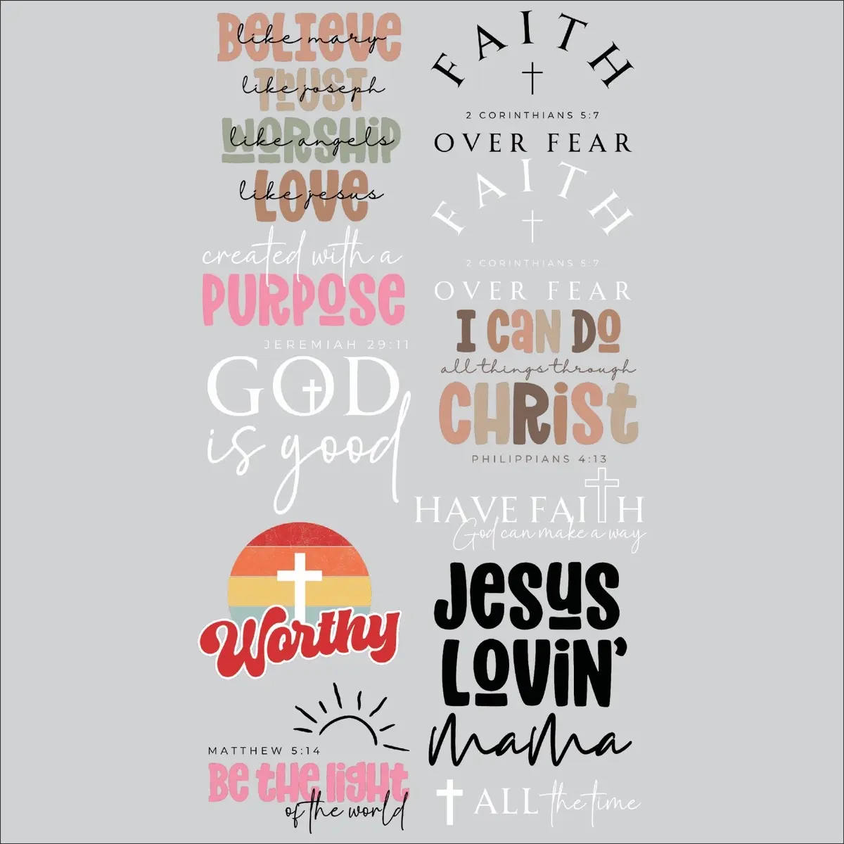 Christian DTF Premad Gangsheet 22x36 for Printing