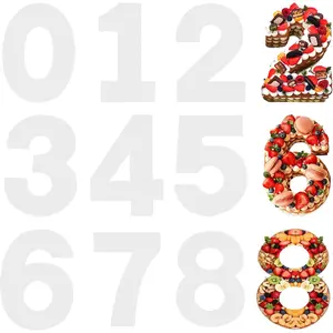 12 Inch Large Number Cake Molds 0-8 Cake Number Stencils, 9 Pieces Numerical Painting Stencils Template Baking Forms Moulds Cake Cutting Number Mold Baking Tools for DIY Numbers Cakes Cookies