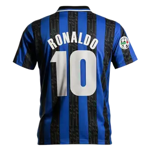 1997 98 Home Retro No.10 Ronaldo Short Sleeved Football Jerseys Top Fan Version