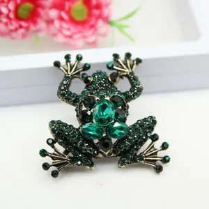 1 pc Vintage Frog Brooch, Imitation Crystal Rhinestone Animal Pin, Elegant Fashion Accessory, Perfect for Gifts and
