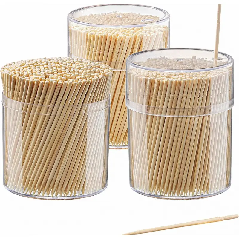 Durable Bamboo Wooden Toothpicks (1500 Count) - Round Single-Point Wood Picks for Storage, Cleansing & Gum Health, Formerly Comfy Package