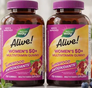Nature’s Way Alive Women’s 50 Plus Multivitamin Gummies Supplement for Heart Brain Bone Support, with B Vitamins Vitamin D3 Calcium, Mixed Berry Flavor, Daily Senior Women Formula
