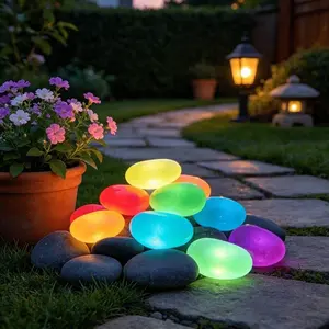 100 Large Glow Decorative Stones for Aquariums, Wedding Decor, Halloween, Patios, Fish Tanks, Pots, Garden Paths, Indoor Outdoor Romantic Lighting