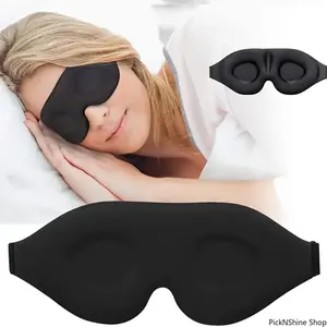3D Contoured Cup Sleep Eye Mask, Concave Molded Light Blocking Blindfold, Comfortable Breathable Night Sleeping Cover for Men Women Travel Nap