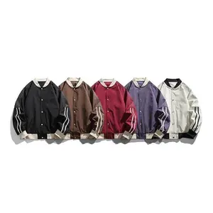 Plus Size jacket button letterman autumn Purple Red jacket lightweight windbreaker waterproof
