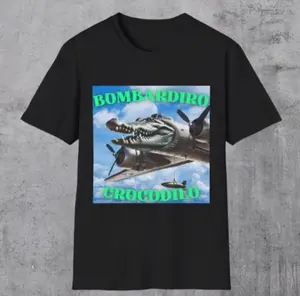 Funny Bombardiro CrocodiloFunny Italian Brainrot Meme T-Shirt