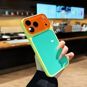 【DealsForYouDays】summervibedopamine candy colored skin texture crystal phone case, contrasting color full lens protection, anti drop, wear-resistant phone case, suitable for iPhone 17 Pro Max 16 15 14 13 phone case