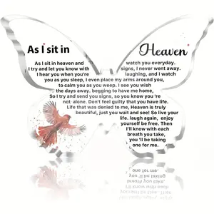 Butterfly & Letter Pattern Acrylic Ornament, 1 Count Butterfly Shaped Memorial Gift for Loss Of Loved One, Remembrance Gifts for Father Mother Grandma, Signs, Acrylic Desktop Decoration