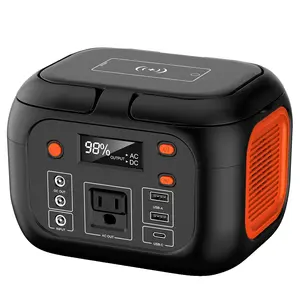 SinKeu 150W Portable Power Station,155Wh Camping Solar Generator, 42000mAh Power Bank with 110V AC Outlet, DC Ports, USB QC3.0, LED Flashlights for Home Emergency Backup, Outdoor Use Charger Charger Phone