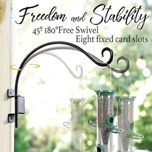 Swivel Bird Feeder Hanger Hook: Swivel Hanging Plant Bracket Outdoor - Wall Mount Swivel Hanging Hook for Bird Feeder 16-Inch