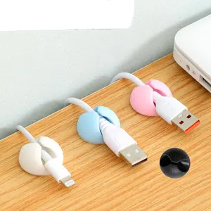4-Pack Convenient Cable Clips, Super Strong Adhesive Compact Cable Holders for Organizing Power Cords, Phone Chargers, and USB Data Cables