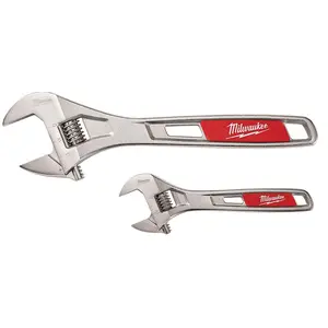 6 in. and 10 in. 2-Piece Adjustable Wrench Set