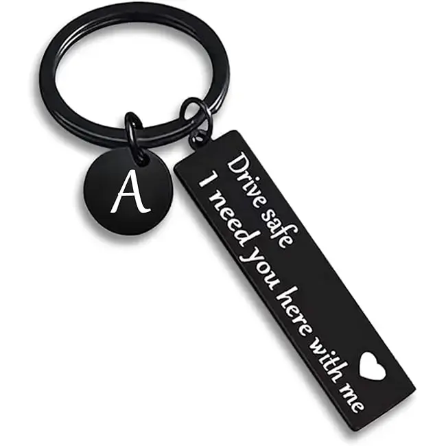 Drive Safe Keychain, Safety Reminder Keychain, Stainless Steel Keychain, Lightweight Letter Pattern Keychain, Valentine's Day and Birthday Gift for Boyfriend, Outdoor Accessories