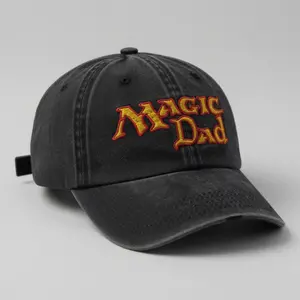 Magic Dad Embroidered Washed Hat | Vintage Streetwear Cap | Trendy Father Gift | Retro Dad Baseball Cap | Y2K Aesthetic Hat