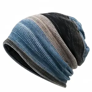 Unisex Striped Loose Knitted Hat and Scarf Set, Cozy Winter Accessories, Perfect for Daily Wear, Fashionable and Comfortable, Loose Fit