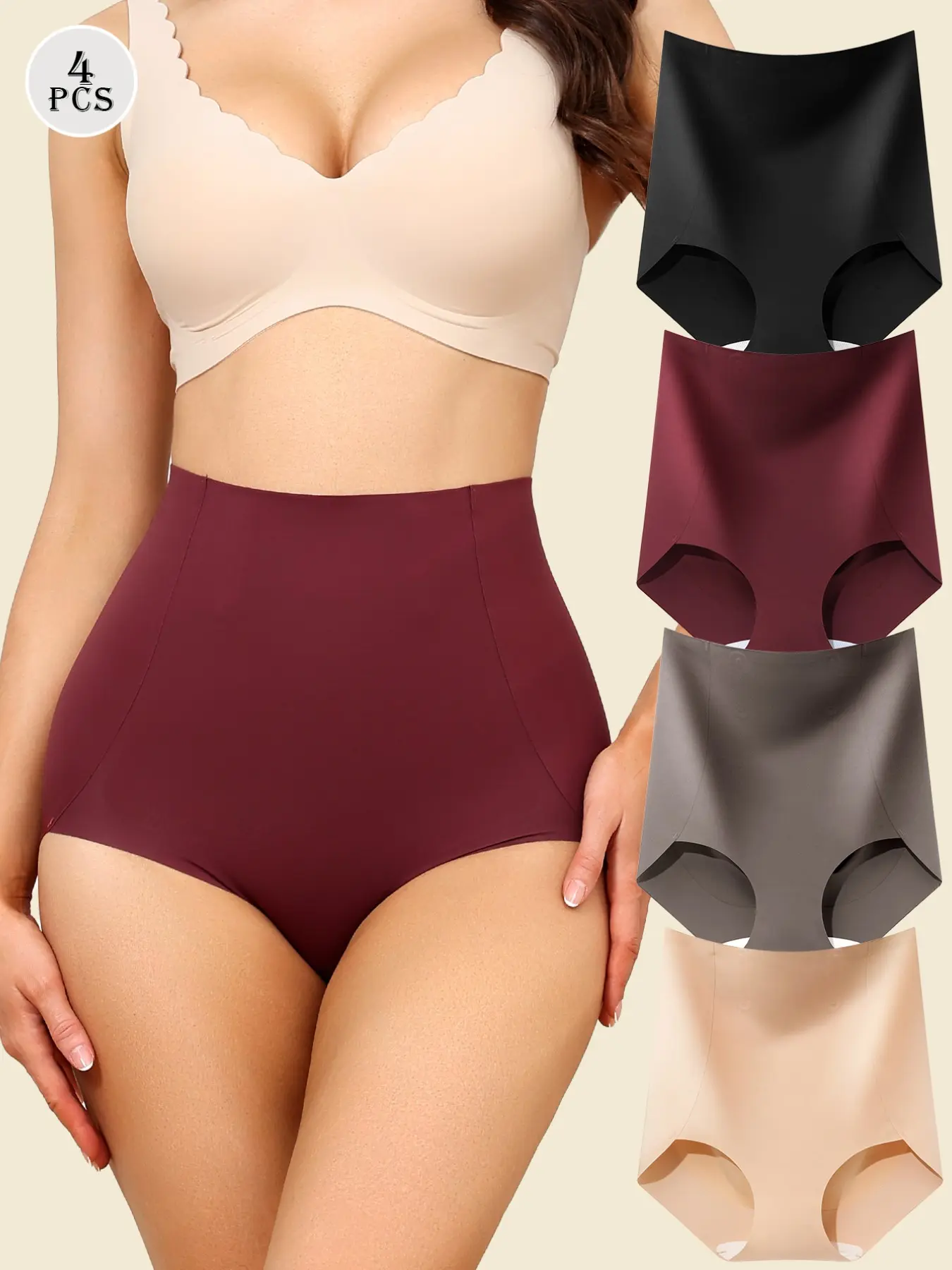 Women's Tummy Control Underwear Set, Lingerie, High Waisted Fit Body Shapewear Faja Panties, Seamless Smooth Minimalist Design for Postpartum Recovery & Daily Wear, Everyday, Womenswear