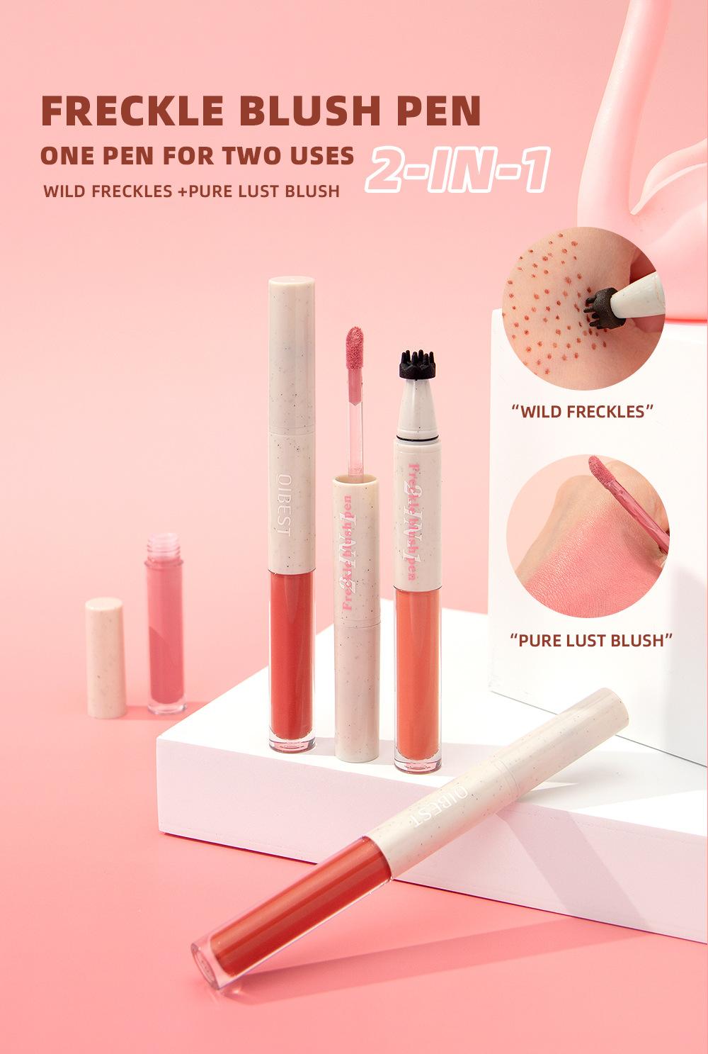 Waterproof Cream Blush with Freckle Pen, On-the-Go Beauty Must-Have, Blush gives you an instant healthy glow
