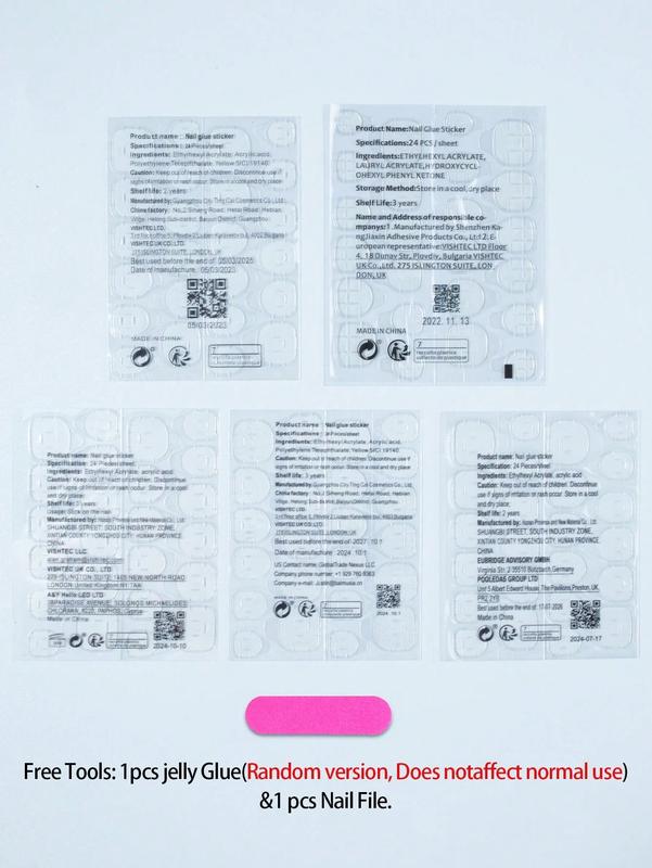 24Pcs Short Oval Press-On Nails | Pink Bow & Pearl White French Acrylic Nails