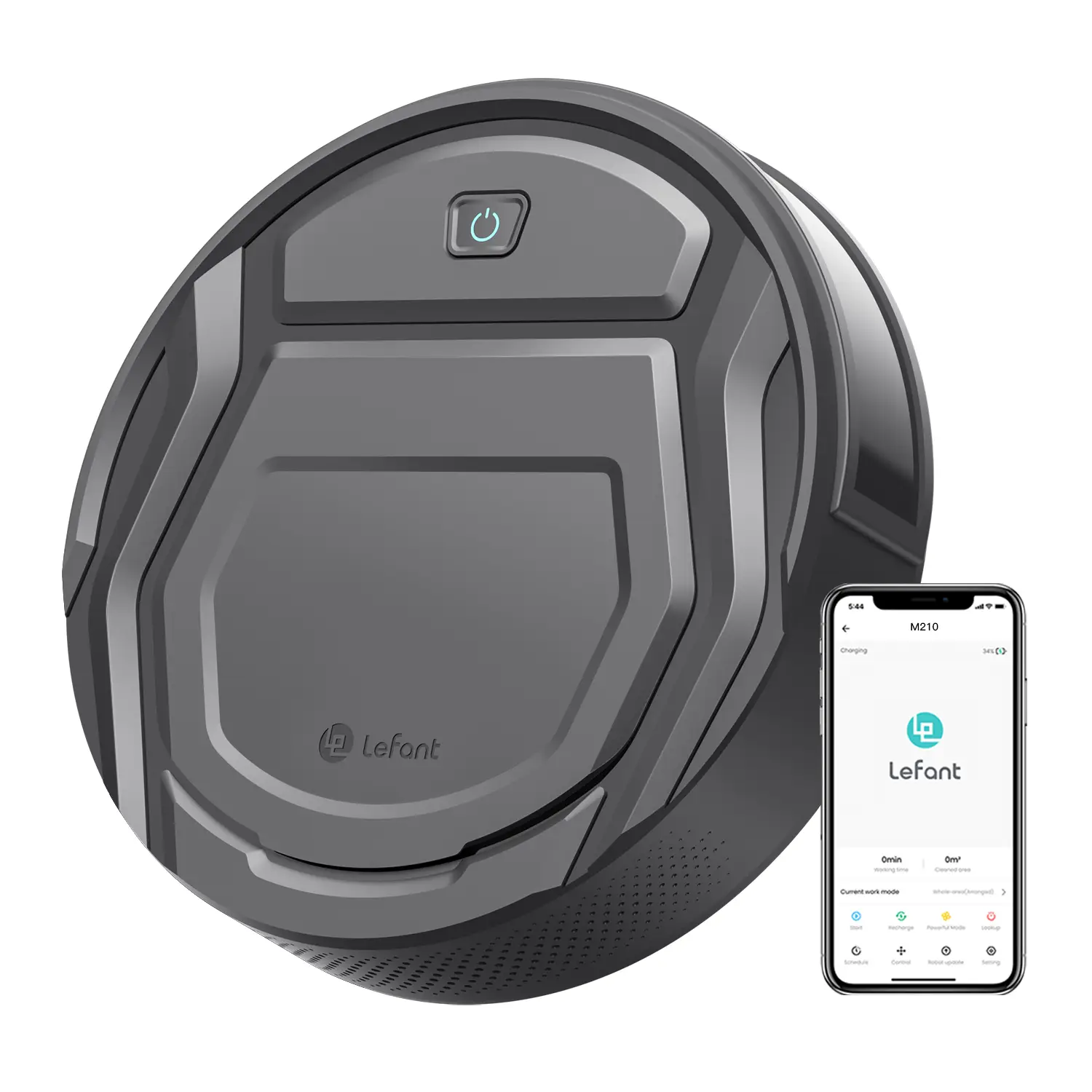 Lefant M210 Pro Robot Vacuum Cleaner – 2200Pa Suction, 120 Mins Runtime, Wi-Fi(2.4GHz ONLY)/App/Voice Control, Ideal for Hard Floors, Low-Pile Carpet