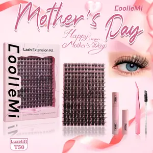 [Mother's Day Gift] CoolleMi LuxeLift 192PCS DIY Lash Clusters Kit | D-Curl Mixed Dense Natural Extensions | Waterproof Bond & Seal, Remover & Tweezer | TikTok April Stock Up Essentials