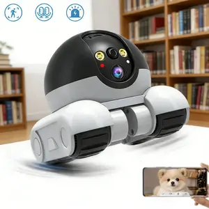 Camera for Home Security,1080P Dual-Lens Robot Security Camera with Pan/Tilt, 2-Way Audio & Night Vision,Moving Indoor Pet Monitor, Auto Tracking, 24/7 Recording