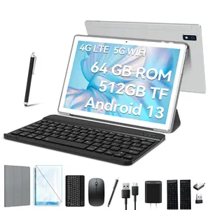 2025 Newest 10 Inch Tablet,3 in 1 Tablet with Keyboard Mouse pen, Android 13 Tablet 4G Cellular with 2 SIM 1 SD-64GB ROM TF Max 512GB,Octa-Core,1080 FHD,13MP,GMS-Zertifizierung,GPS/ WIFI Tablet on sale/ Christmas gift /Black Friday Deal internet tablet