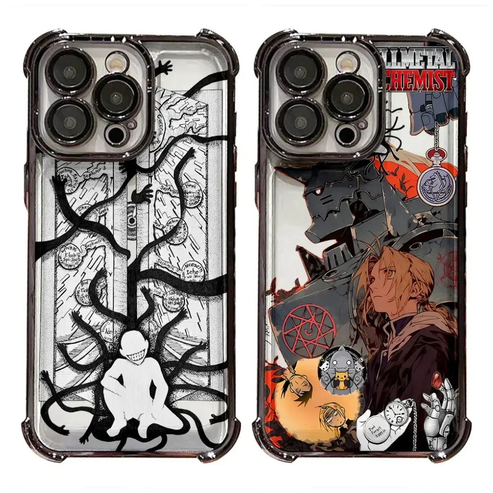 Anime F-Fullmetal Alchemist Black Phone Cases For iPhone 17 Pro Max 16 15 14 13 12 11 for Samsung S21 S22 S23 S24 S25 S26 Phone Case|Tough Phone Case|Gift For Fans|Best Gift