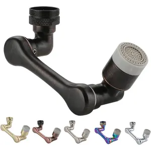 1080 Degree Swivel Faucet Extender, Large Angle Rotating Splash Faucet Aerator, Universal 1080 Robotic Arm Swivel Extension Kitchen Sink Aerator Extender Oil Rubbed Bronze