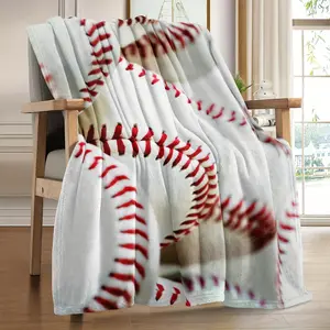 Baseball Pattern Throw Blanket, 1 Count Soft Comfortable Lightweight Blanket, Cool Bedroom Warm Napping Blanket for Home Office Travel Camping, Soft Microfiber Blanket