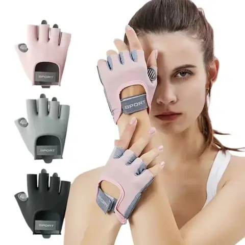 New Polyester Half-Finger Sports Gloves for Men - Non-Slip, Shock-Absorbent, Wear-Resistant, Breathable, Vibration-Buffering Outdoor Gloves for Boating, Biking